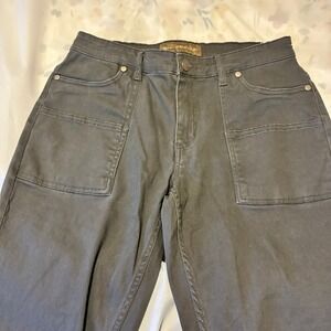 Bit & Bridle Gray Denim Pants Curvy Bootcut US 8 Women's Pockets 98% Cotton